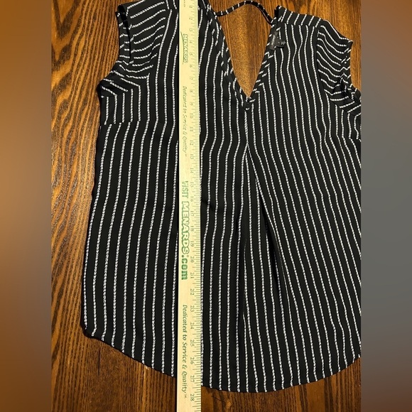 Halogen tunic blouse black white rope pattern women’s L double v-neck classic - Picture 12 of 14